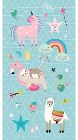 Kék gyerek bársony strandtörölköző 75x150 cm Moody – Good Morning