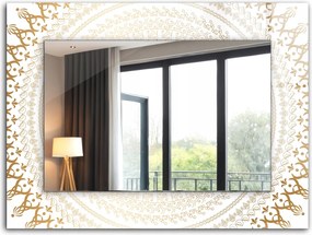 Téglalap alakú dekoratív fali tükör téglalap alakú 80x60 mandala minta