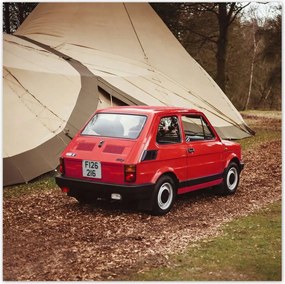 Poszterek 70x70 Piros kisautó Fiat 126p