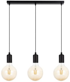 Csillár zsinóron MIROS 3xE27/60W/230V fekete