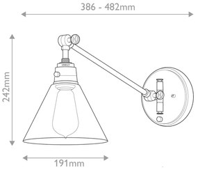 Hinkley HK-ARTI-1W-HB-CG - Fali lámpa ARTI 1xE27/60W/230V réz