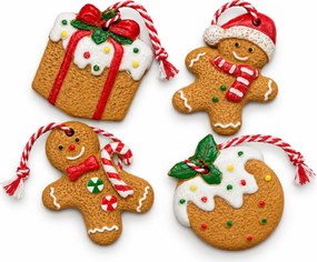 Szett 4 db karácsonyi dísz COOKIE CHRISTMAS 6 cm