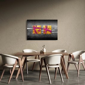 Fekete alapon színes négyzetek képe (90x60 cm)