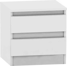 2 fiókos éjjeliszekrény, fehér, HANY NEW 002