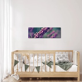 Lila virág képe (órával) (90x30 cm)