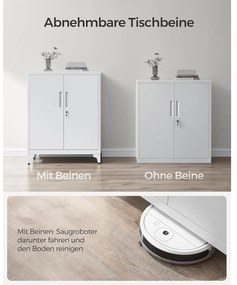 SONGMICS irattartó szekrény, zárható multifunkciós tárolószekrény,matt szürke