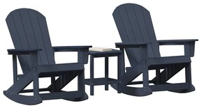 Kerti lounge szett 3 pcs Tengerészkék HDPE