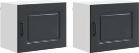vidaXL Konyhaszekrény Kalmar 2 pcs Fekete 50 x 31 x 40 cm Faanyag