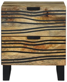 Éjjeli szekrények - 2 db, 40x33.5x46 cm, tömör mangófa és préselt fa