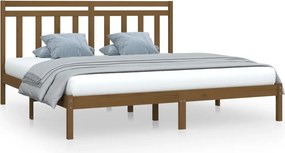 vidaXL mézbarna tömör fa ágykeret 200 x 200 cm