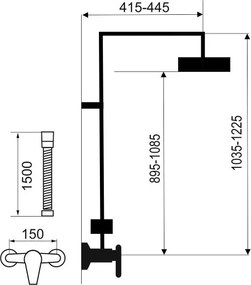 Novaservis Metalia Eco + - Zuhanygarnitúra 250 ECO + csapteleppel, króm, SETECO / 57.0