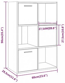 füstös tölgy színű tárolószekrény 60 x 29,5 x 90 cm