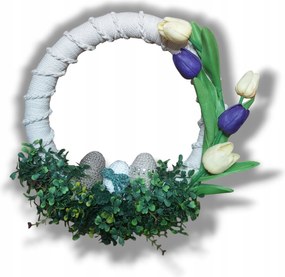 Húsvéti tavaszi koszorú bejárati ajtóra kézzel készített handmade 36c