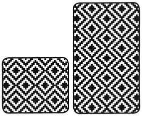 Fehér-fekete fürdőszobai kilépő szett 2 db-os 60x100 cm – Mila Home