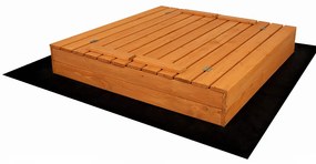 Gyerek fa homokozó fedővel és padokkal Baby Mix 120x120 cm