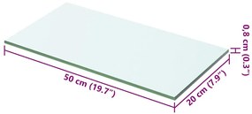 Átlátszó üvegpolc 50x20 cm