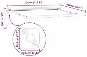 Napernyő Fehér 3 x 2,5 m Fém