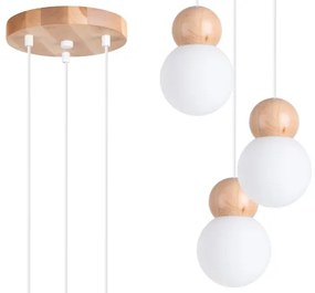 Sollux SL.1391 - Csillár zsinóron PEKKA 3xG9/8W/230V fehér