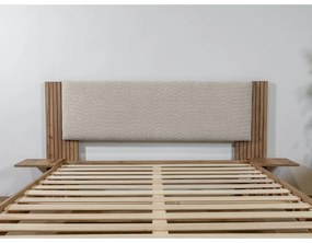 Világosszürke franciaágy ágyráccsal 160x200 cm Lior – Bobochic Paris