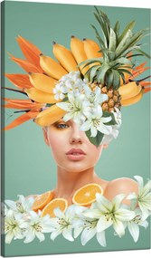 Vászonkép Virágos korona Gyönyörű nő 70x120 cm