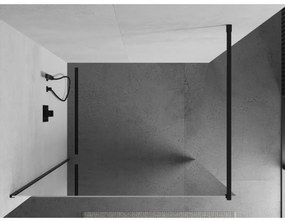 Mexen Kioto zuhanyparaván 70x200 cm 8 mm, fekete profil, üveg tükör hatású, 800-070-101-70-50