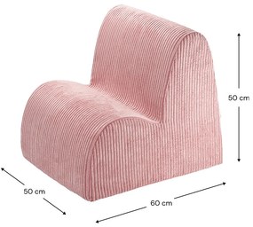 Rózsaszín kordbársony gyerek fotel Cloud – Wigiwama