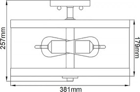 Elstead Lighting HARROW FE-HARROW-SF Plafonlámpa 2x60W/E27