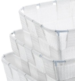 Kela Alvaro tárolókosár szett 3 darabos, fehér