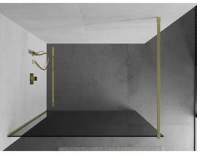 Mexen Kioto, Walk-In zuhany paraván 110 x 200 cm, 8mm szürke üveg, arany matt profil, 800-110-101-55-40
