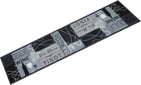 vidaXL szürke bor mintás mosható bársony konyhaszőnyeg 60x300cm