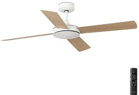 FARO Barcelona FARO 33350DC - Mennyezeti ventilátor MALLORCA L fehér/barna á. 132 cm + távirányítás 33350DC