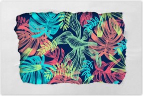 Poszterek 90x60 Monstera színes levelek