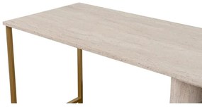 Íróasztal Twin Study Desk - Travertine, Arany