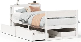 vidaXL fehér tömör fenyőfa ágy matrac nélkül 75 x 190 cm