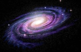 Fotográfia Spiral Galaxy in deep spcae, 3D illustration, alex-mit