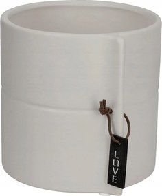 Kerámia Virágtartó Fedő Kerek Szürke 17 cm