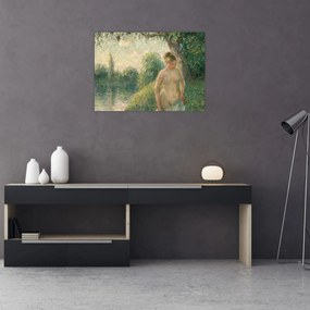 Üveg kép - Camille Pissarro, The Bather, reprodukciók (70x50 cm)