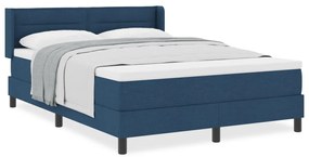 Boxspring Ágy Matrac csomagban, kék, 140 x 190 cm, szövet