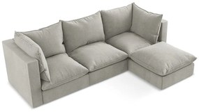 Világosszürke sarokkanapé (jobb oldali-heverő résszel) Manao – Makamii