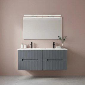 Trent 120 alsó fürdőszobabútor kerámia mosdóval 4 fiókos, antracit szürke