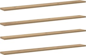 vidaXL Polcos könyvespolc 4 pcs Barna 100 x 10 x 1,5 cm Faanyag
