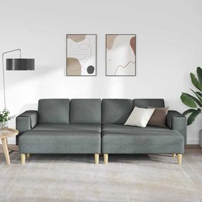 Kanapé Szett 3 pcs Sötétszürke szövet