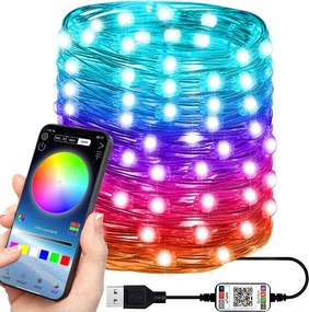 Karácsonyfa lámpák Színes Led karácsonyi bluetooth 10M Okostelefonnal vezérelhető