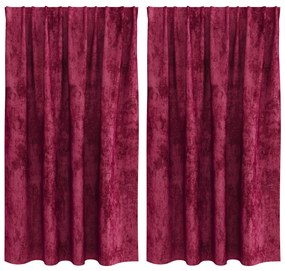 Velúr Függönyök 2 db gyűrűkkel Burgundi vörös 140x140 cm