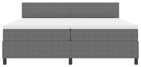 Boxspring Ágy matraccal &amp; LED világosszürke 200x200 cm kordbársony
