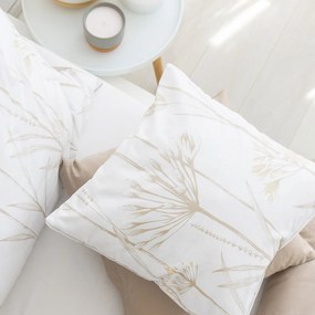 Goldea pamut ágyneműhuzat duo - kerti dísznövények, latte színű hátoldal 140 x 200 és 70 x 90 cm