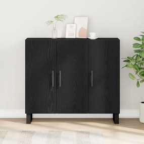 3 ajtós tálaló szekrény Fekete tölgy 90x34x80 cm Műgyanta