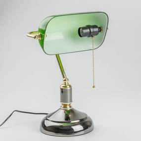 Brilagi - Asztali lámpa BANK OFFICE 1xE27/60W/230V fekete/arany/zöld