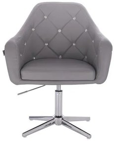 HR830 Szürke modern műbőr szék krómozott lábbal