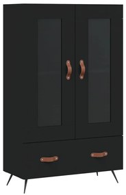 fekete szerelt fa magasszekrény 69,5 x 31 x 115 cm